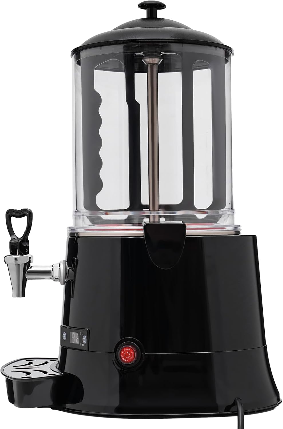 10L Commercial Hot Chocolate Maker Machine Chocolate Dispenser Warmer With Faucet 400W 110V Hot Beverage Warmer for Heating Chocolate Coffee Milk (10L-Black)