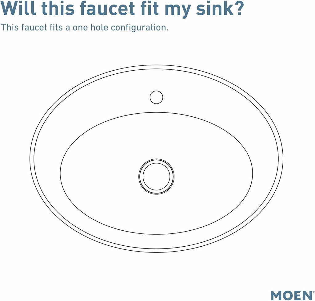 Moen S42107BL Weymouth One-Handle Single Hole Traditional Bathroom Sink Faucet with Drain Assembly, Matte Black