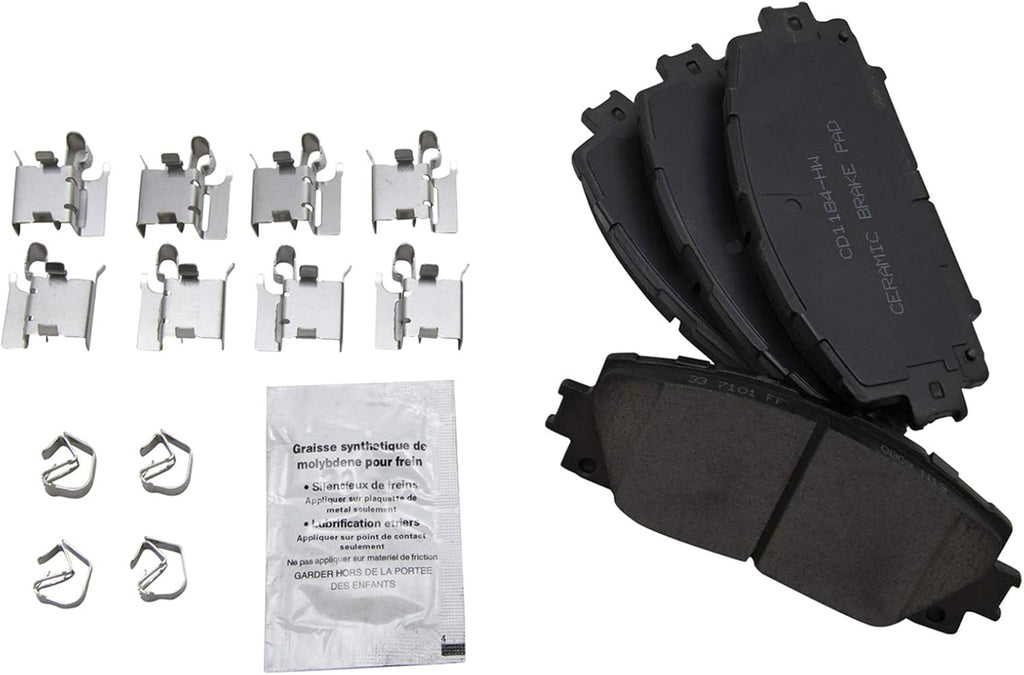 TRQ Performance Front Brake Pad and Rotor Set Ceramic Coated Drilled Slotted Rotors Compatible with 2011-2017 Lexus CT200h 2010-2015 Toyota Prius 2012-2015 Prius Plug-In