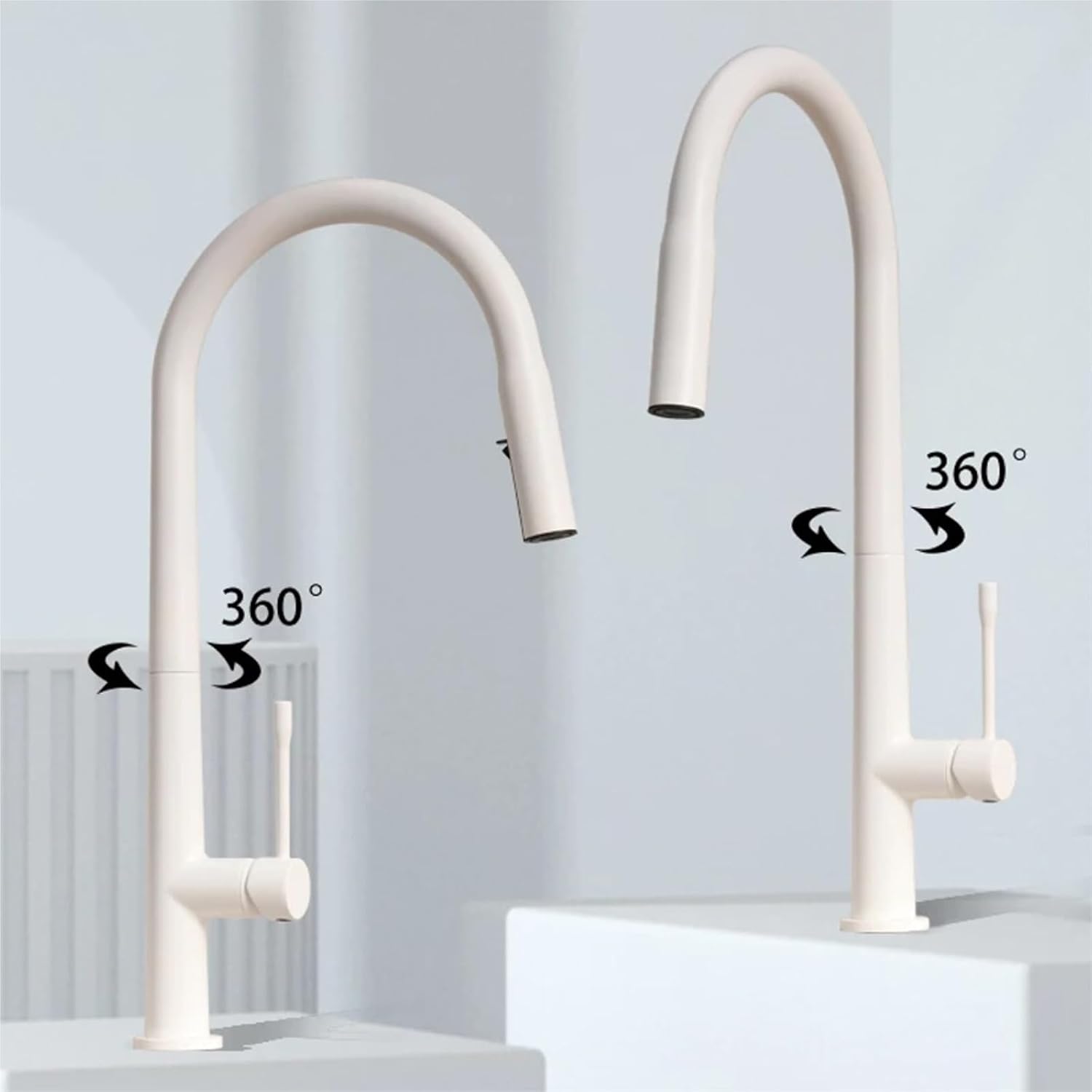 Kitchen Faucet Pull Out Cold and Hot Mixer Tap Single Holde Faucet Kitchen Sink(Chrome)