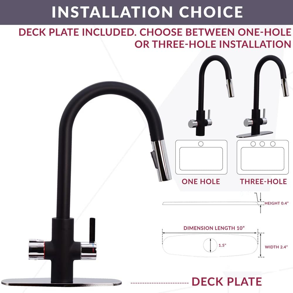 Westbrass BK236WH-12 36' Double Bowl Reversible Apron Front Solid Surface Kitchen Sink with 4 in 1 Function Faucet, Dual Water Filters, Drain Baskets and Soap Dispenser, Oil Rubbed Bronze