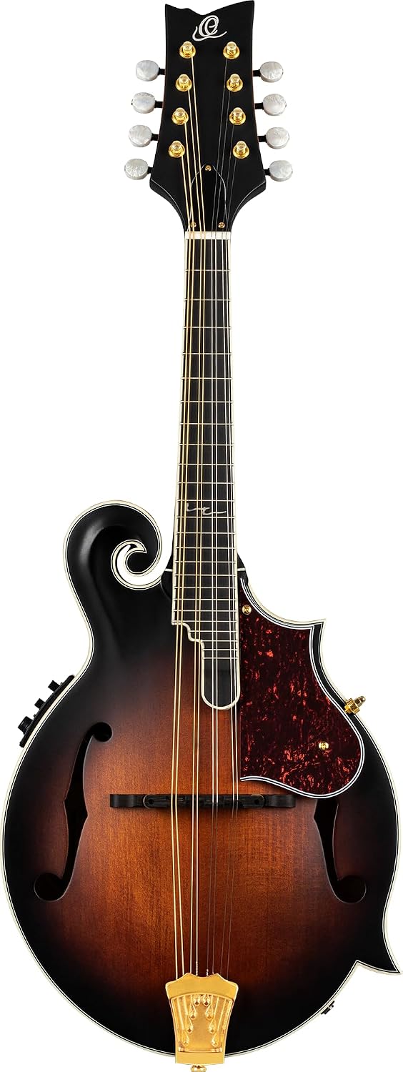 Ortega All Solid F-Style Acoustic-Electric Mandolin w/Pro gig bag, Antique Violin Oil (RMFE100AVO)