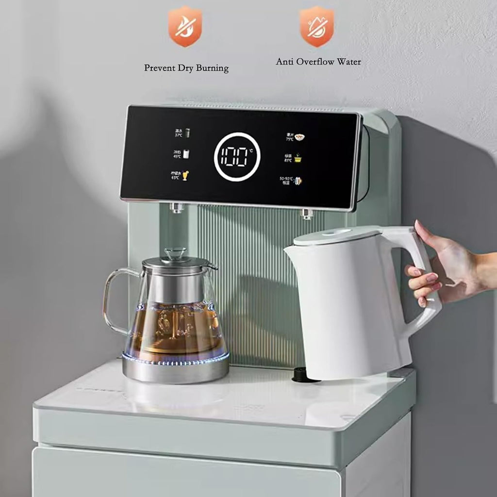 hot Water dispensers Tea Bar Machine Home Intelligent Voice Anti Dry Burn and Anti Overflow Fully Automatic Downward Water Bucket Drinking Machine Instant hot Water Dispenser (Color : B, Size : Warm