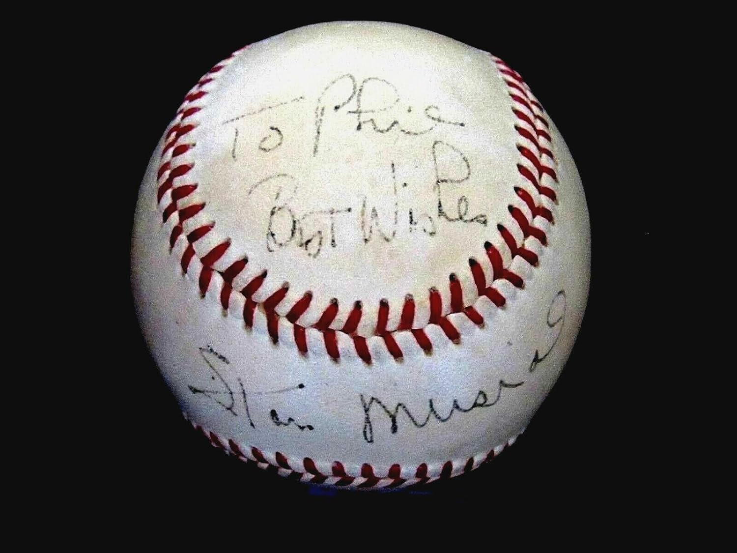 Stan Musial 3 X Mvp Wsc Hof Cardinals Signed Auto Vintage Giles Onl Baseball Jsa - MLB Game Used Baseballs