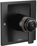 Moen 90 Degree Matte Black ExactTemp Thermostatic Valve Shower Trim Kit, Valve Required, TS3100BL