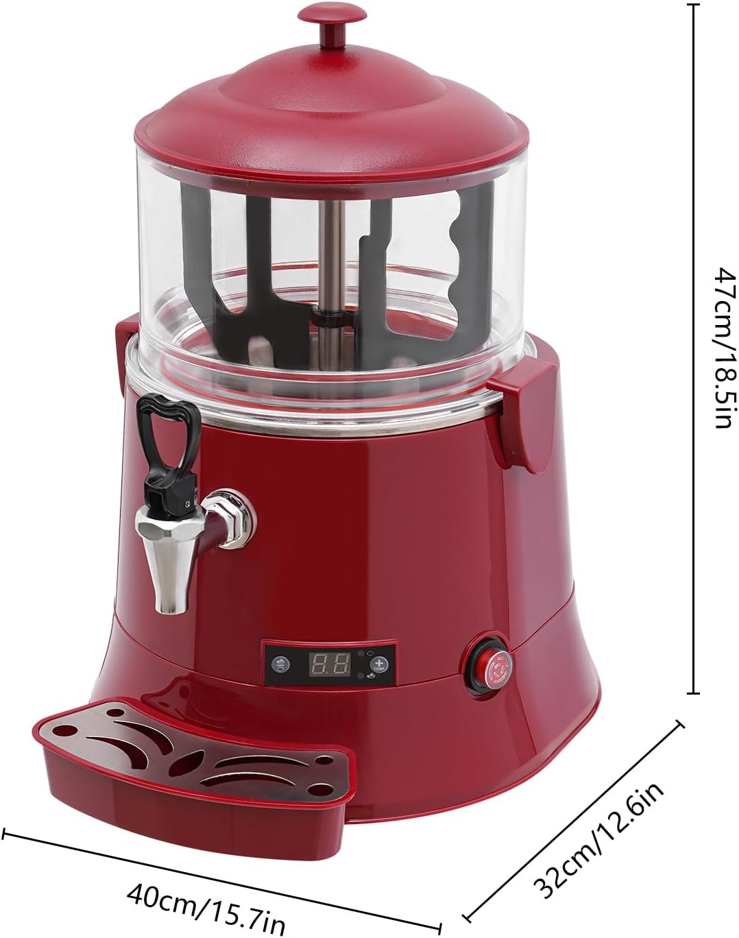 5L Commercial Hot Chocolate Maker Machine Chocolate Dispenser Warmer With Faucet 400W 110V Hot Beverage Warmer for Heating Chocolate Coffee Milk(5L-Black)