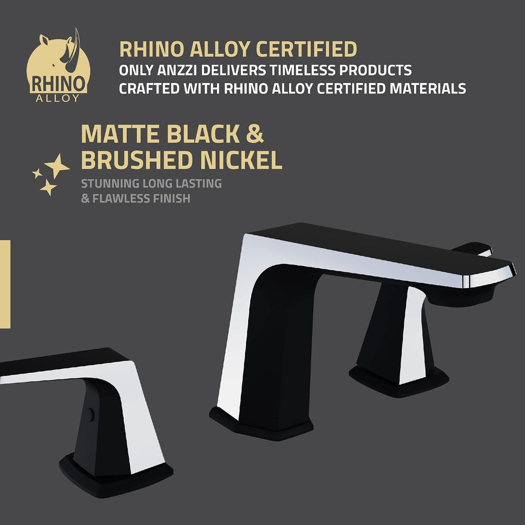 ANZZI Single Handle Bathroom Faucets for Sink 1 Hole, Single Hole Bathroom Sink Faucet, RV Faucet, Vanity Faucet, Two Tone Faucet, Matte Black & Chrome Faucet and Pop-up Drain (L-AZ900MB-CH)