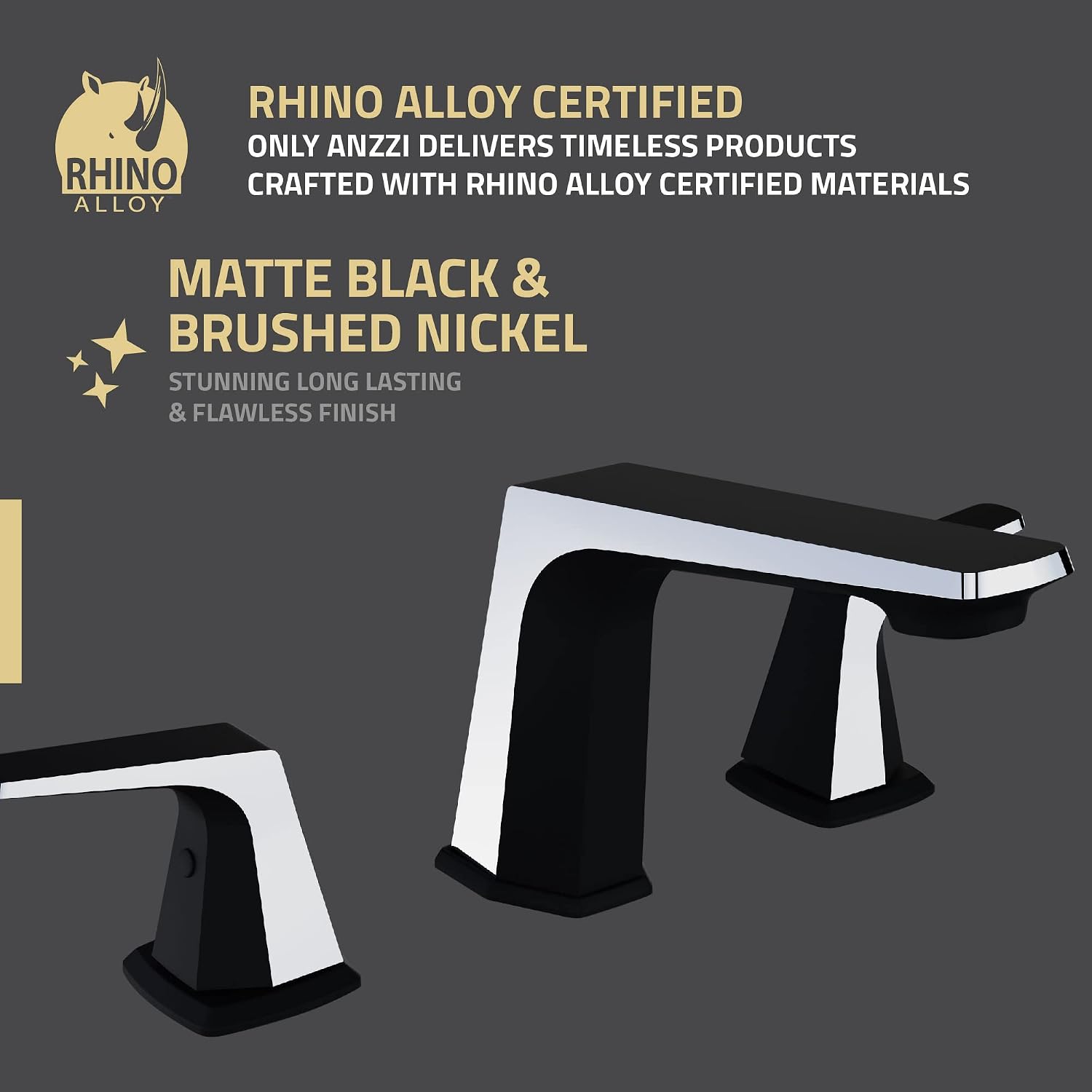 ANZZI Single Handle Bathroom Faucets for Sink 1 Hole, Single Hole Bathroom Sink Faucet, RV Faucet, Vanity Faucet, Two Tone Faucet, Matte Black & Chrome Faucet and Pop-up Drain (L-AZ900MB-CH)