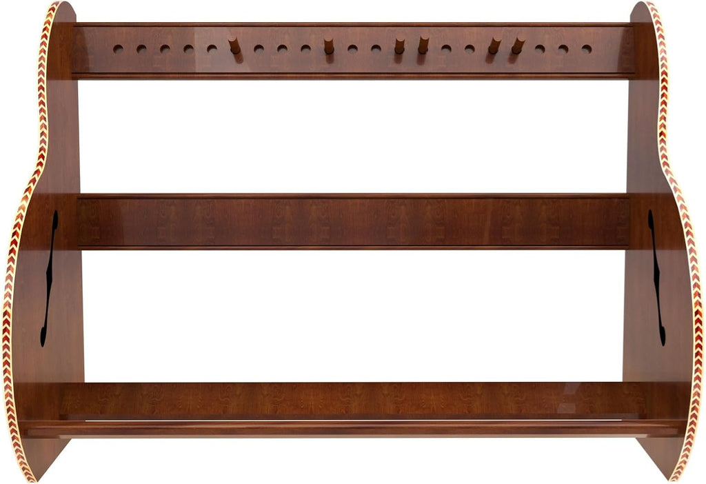 A&S Crafted Products Guitar Case Rack for Acoustics & Electrics - The Studio Deluxe (Grande) | Walnut | Made in U.S.A.
