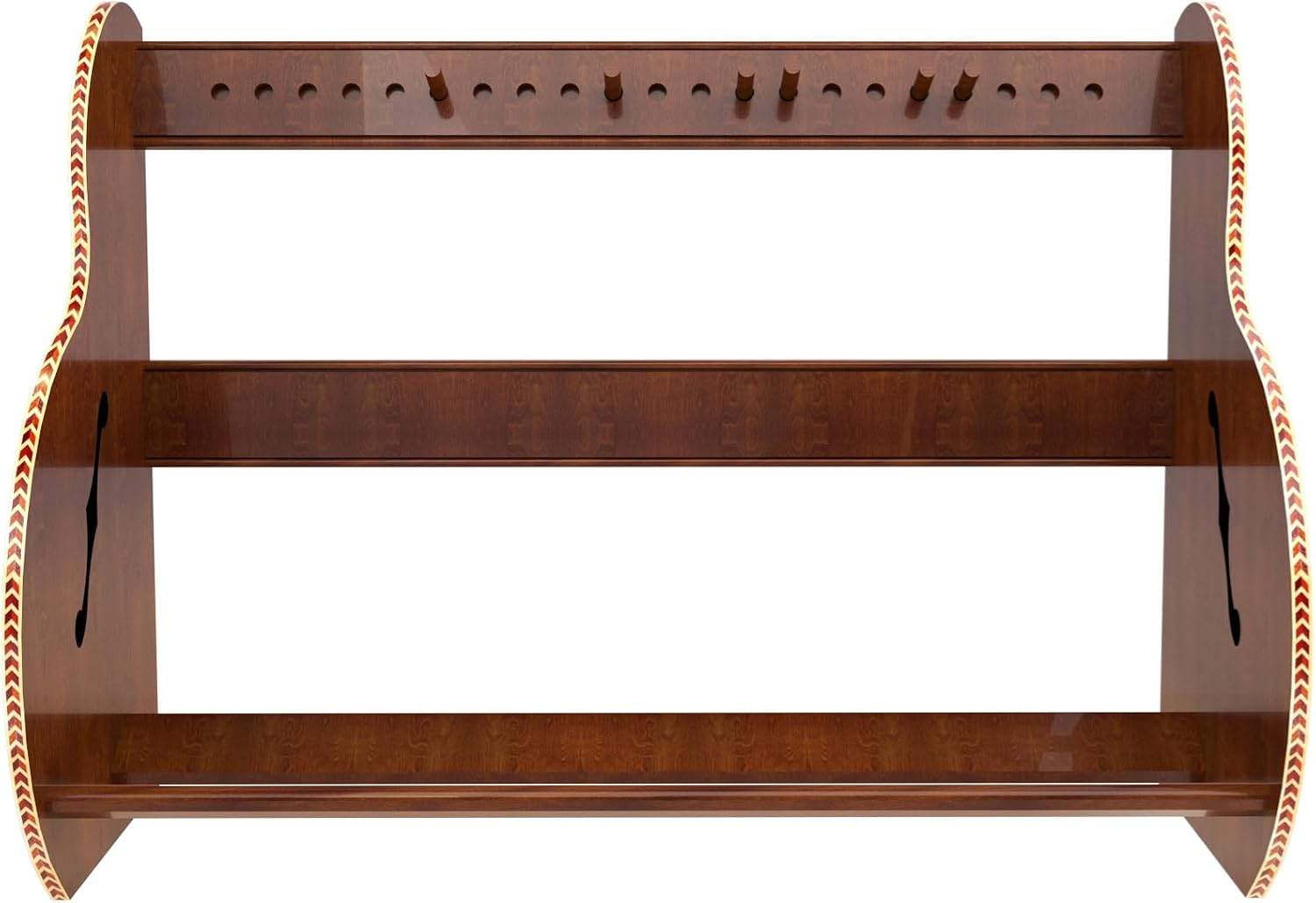 A&S Crafted Products Guitar Case Rack for Acoustics & Electrics - The Studio Deluxe (Grande) | Walnut | Made in U.S.A.