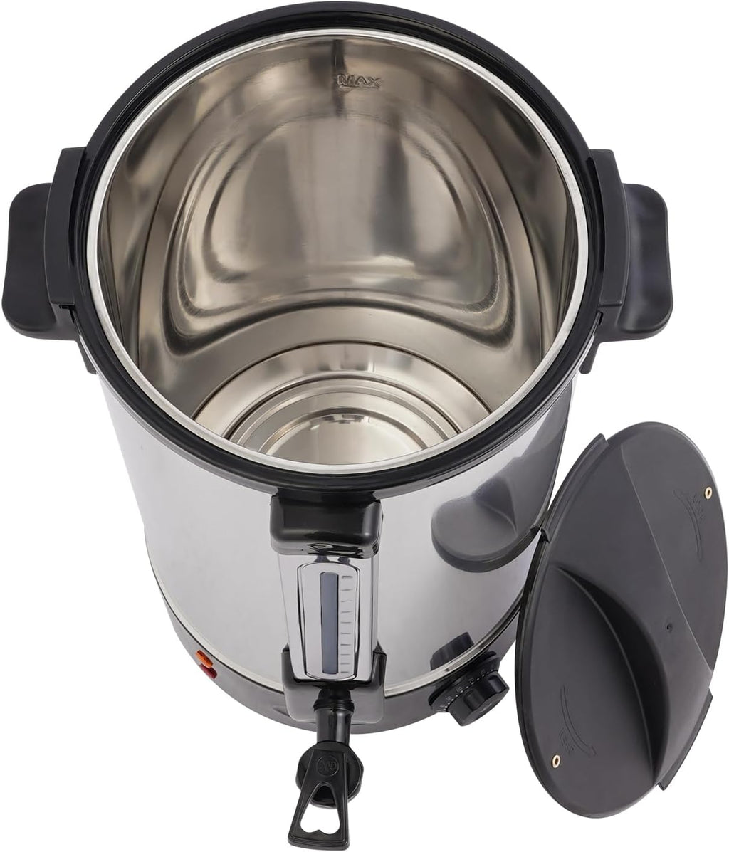 7.4 Gallon Commercial Electric Hot Water Boiler and Dispenser, Stainless Steel Interior Countertop Warmer with 86-248℉ Adjustable Temp for Coffee Tea -Black