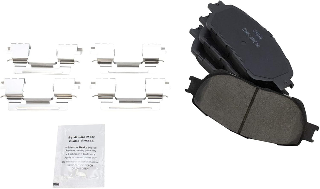 TRQ Performance Front Brake Pad and Rotor Set Ceramic Drilled Slotted Coated Vented Rotors Compatible with 02-03 Lexus ES300 04-10 Toyota Sienna 05-07 Avalon 05-06 Camry 04-08 Solara