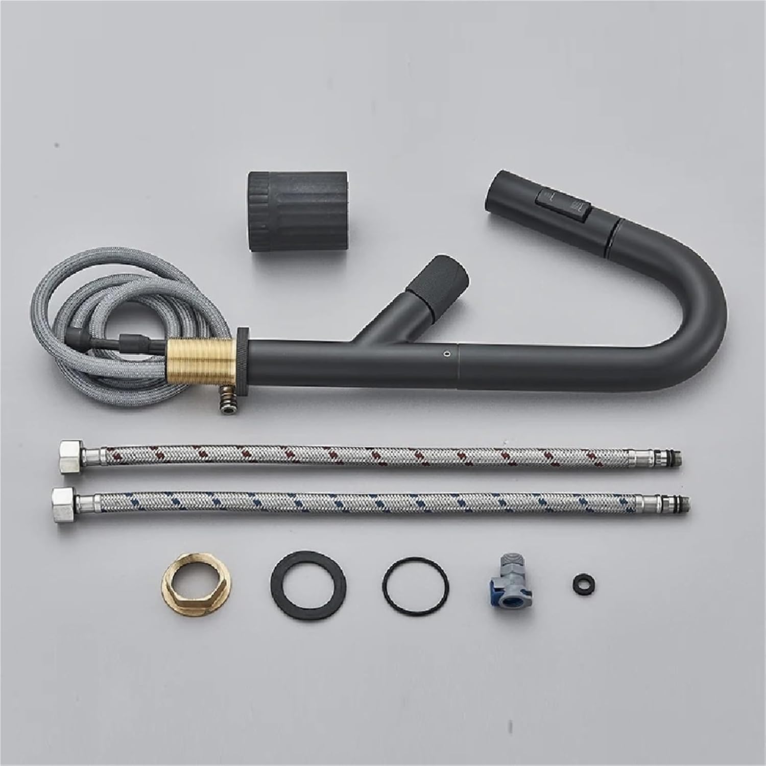Kitchen Faucet Pull Out Kitchen Water Tap Single Handle 360 Rotation Hot Cold Shower Faucet(Brushed Gold)