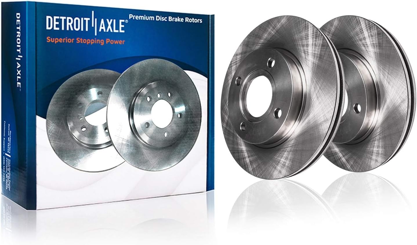 Detroit Axle - Brake Kit for 2012 2013 2014 2015 2016 2017 2018 Toyota Yaris [Rear Disc], Disc Brakes Rotors Ceramic Brake Pads Replacement : 10.83' inch Front and 10.20' inch Rear Rotor