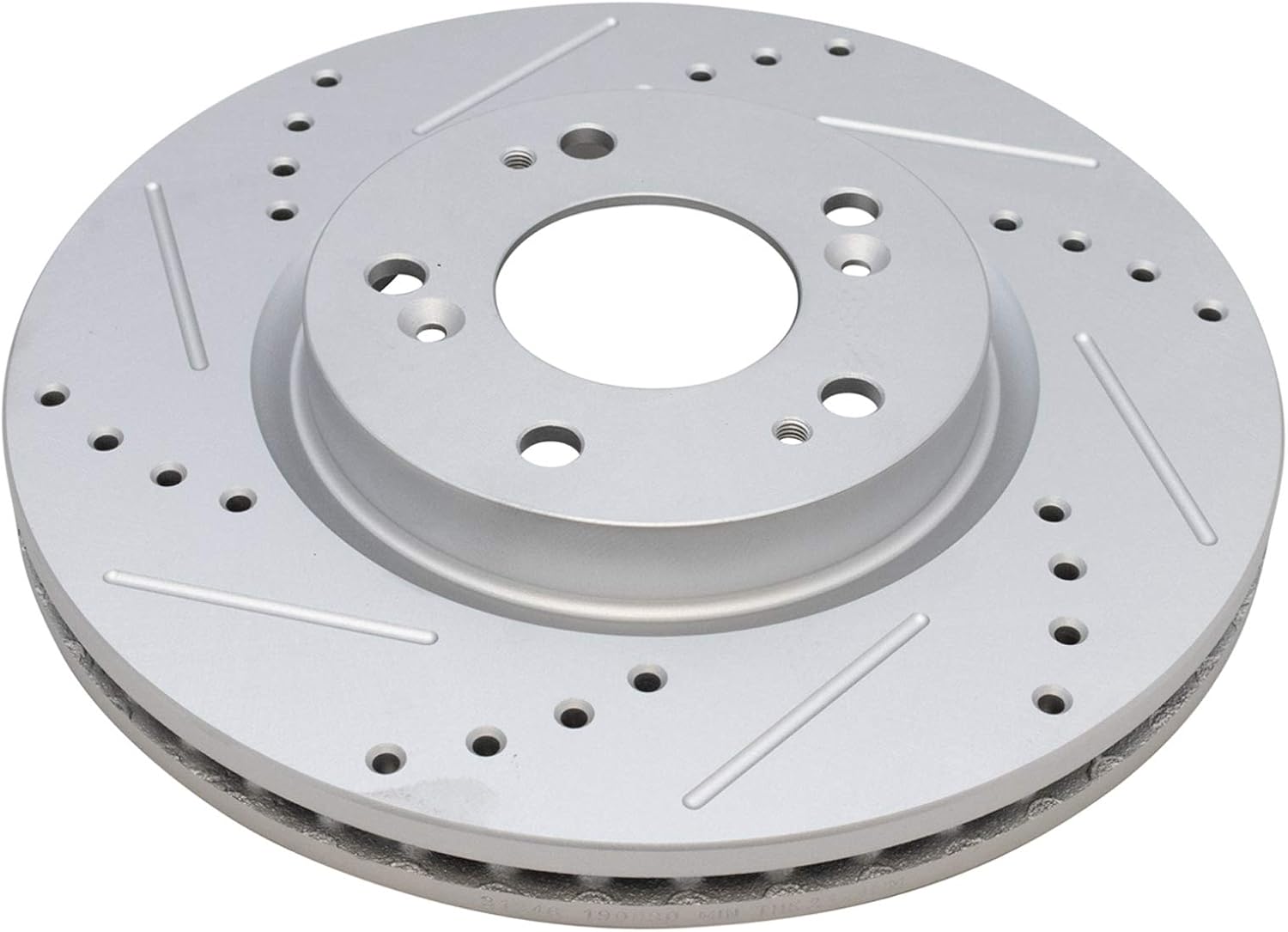 TRQ Performance Front Brake Pad & Rotor Kit Ceramic Premium G-Coated Slotted X Drilled Compatible with 07-14 Chrysler Dodge 07-17 Jeep 04-21 Mitsubishi