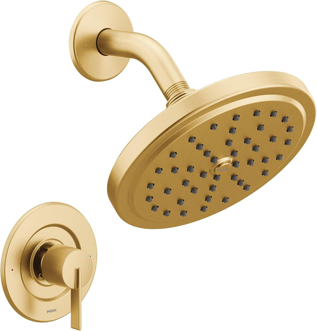 Moen Cia Eco-Performance Rain Shower Faucet Trim Kit with Wide Showerhead and Handle, Posi-Temp Valve Required, T2262EPBG