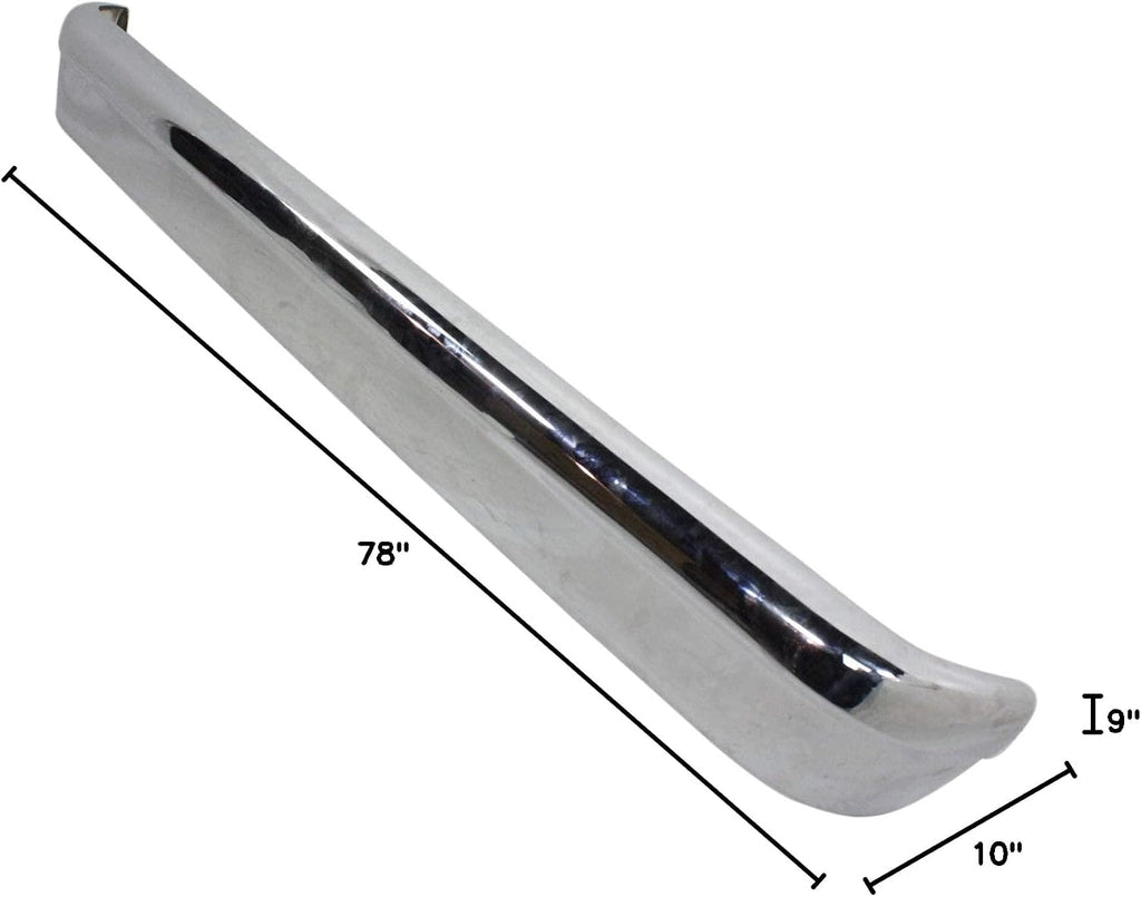 Garage-Pro Rear Bumper for Ford E-150 E-250 E-350 Super Duty 2005-2014, Chrome Steel, Automotive Exterior Accessories w/o Molding Holes, No Parking Aid Sensor