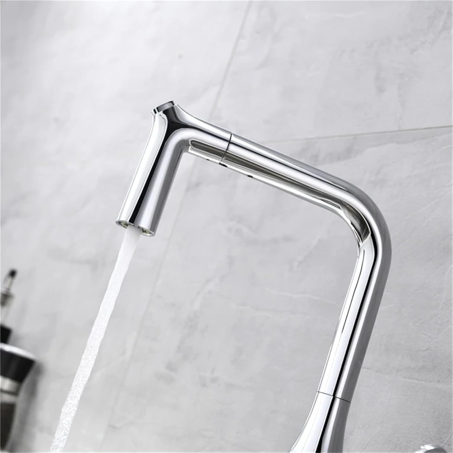 Kitchen Faucets Pull Out Kitchen Tap Single Handle Swivel 360 Degree Water Hot and Cold Mixer Tap(Chrome)