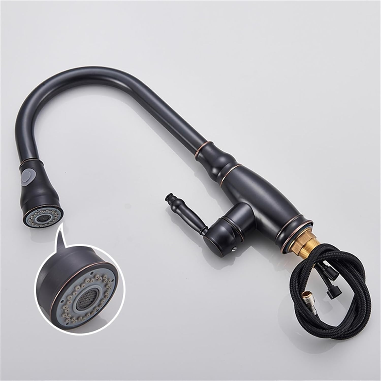 360 Rotation Pull-Out Kitchen Faucet - Hot and Cold Water Sink Mixer Tap for Kitchen(Oil Rubbed Bronze)