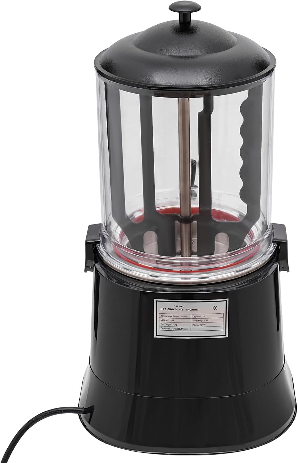 10L/2.64Gal Commercial Hot Chocolate Machine Maker & Dispenser, Hot Chocolate Machine for Drink, Milk, Coffee, Juice (Black)