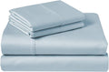 Pure 1000 Thread Count Egyptian Cotton- Sateen Weave- Olympic Queen(66' X 80') Light Blue Sheet Set - 4-Piece 14'-18' Inches Standard Drop Length Elastic Bounded
