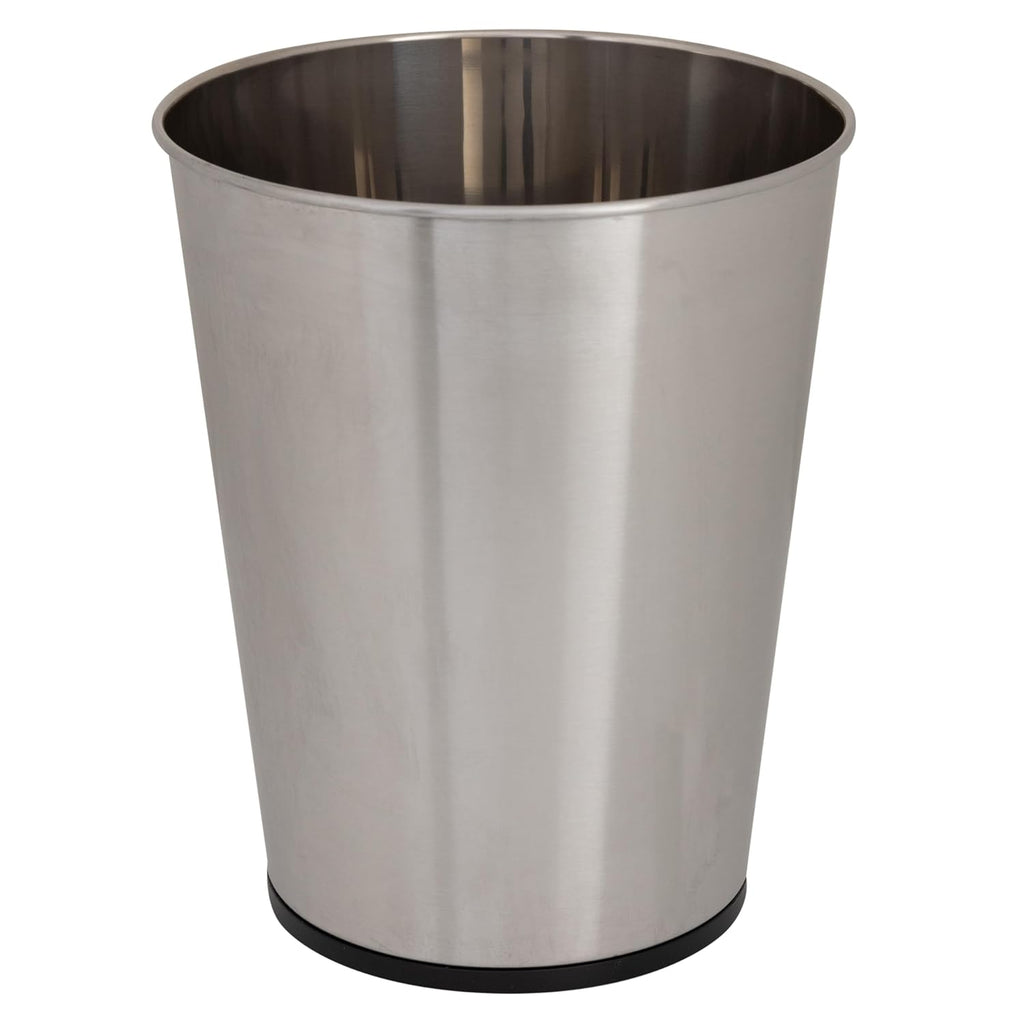 Bath Bliss 5 Liter Small Wastebasket, Stainless Steel|Compact Round Open Top Trash Can, Durable Bathroom Bedroom Dorm Office Garbage Bin, Stylish Space-Saving Waste Disposal Container (Pack of 12)