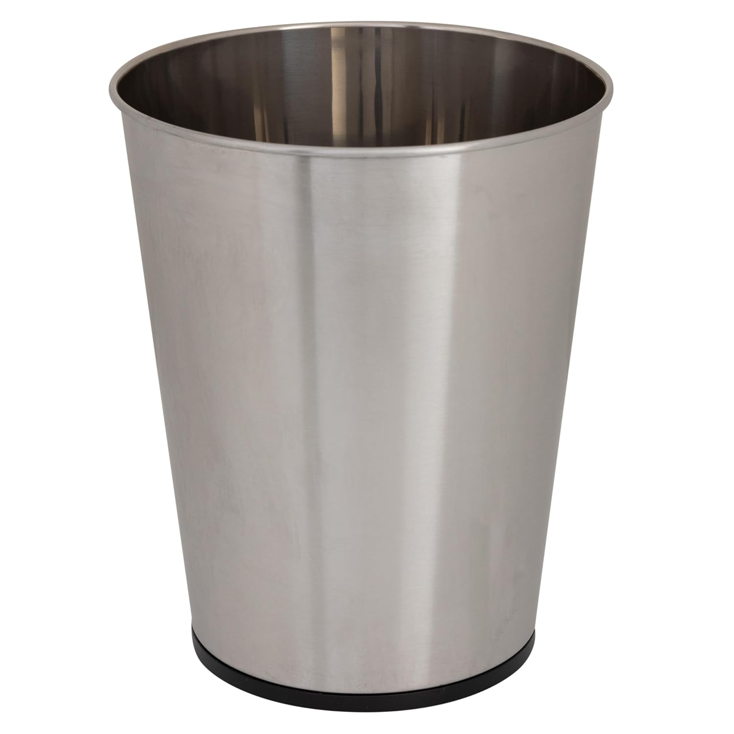 Bath Bliss 5 Liter Small Wastebasket, Stainless Steel|Compact Round Open Top Trash Can, Durable Bathroom Bedroom Dorm Office Garbage Bin, Stylish Space-Saving Waste Disposal Container (Pack of 12)