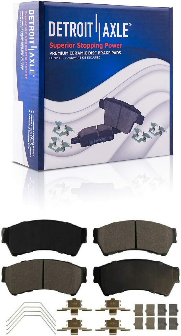 Detroit Axle - Front Disc Calipers + Ceramic Brake Pads Replacement for 2006-2012 Ford Fusion Mazda 6 Lincoln MKZ Mercury Milan - 4pc Set