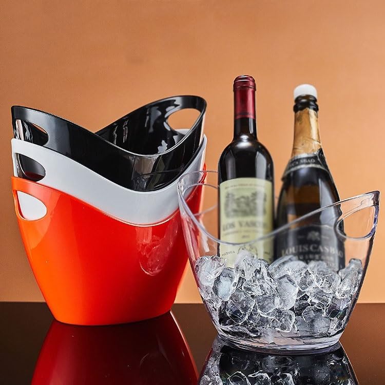Keep Ice Frozen Longer ﻿Acrylic Ice BucketLarge Capacity Champagne BucketBar Pellet BucketFilled Bucket for parties(Purple)