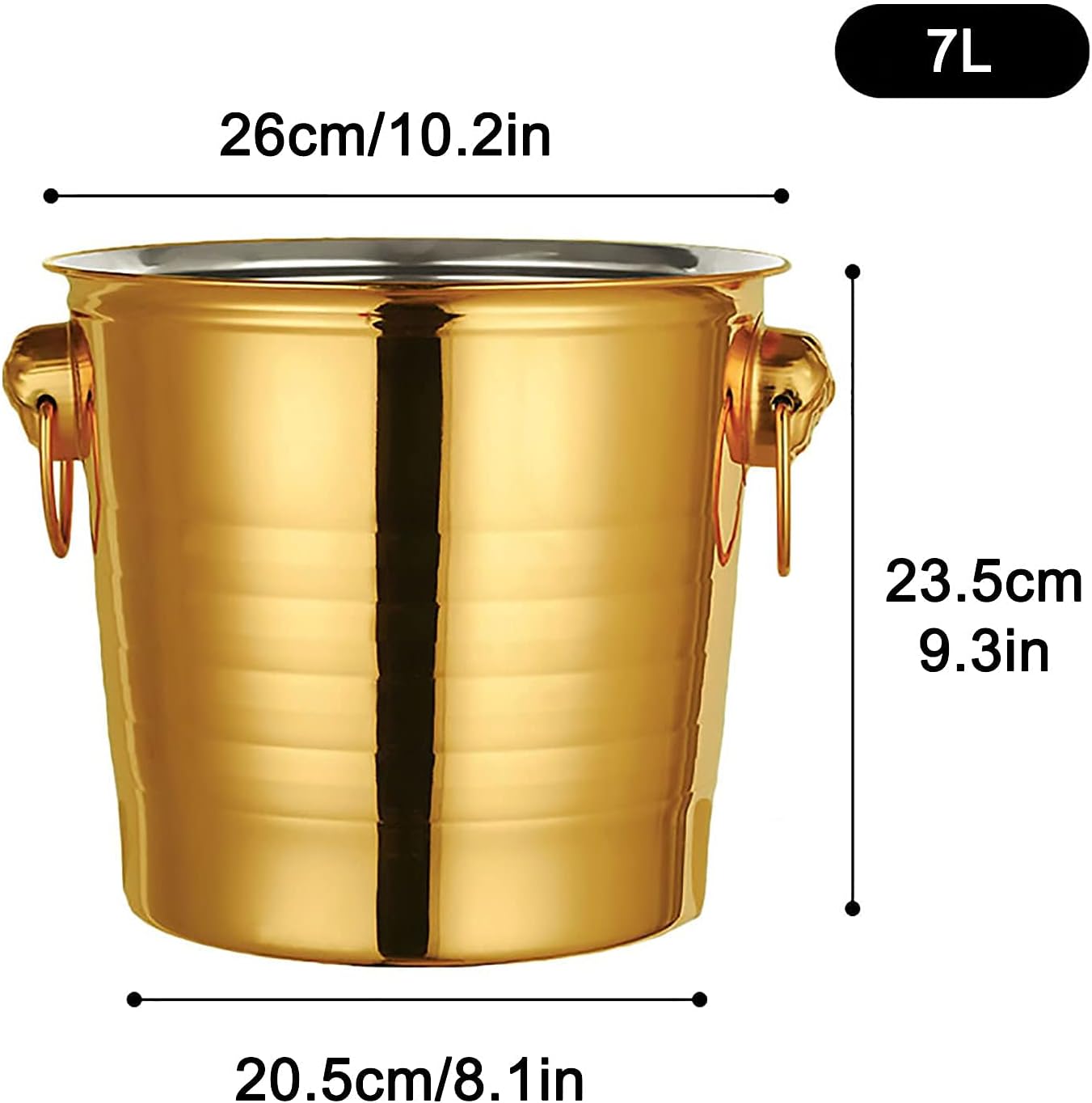 Stainless Steel Bar Ice Bucket Set, Included Tongs Great for Home Bar, Chilling Beer, Champagne and Wine