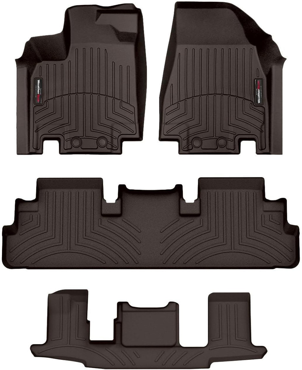 WeatherTech Custom Fit FloorLiners for Infiniti QX60, Pathfinder, Full Set (471698-1-2-3), Cocoa