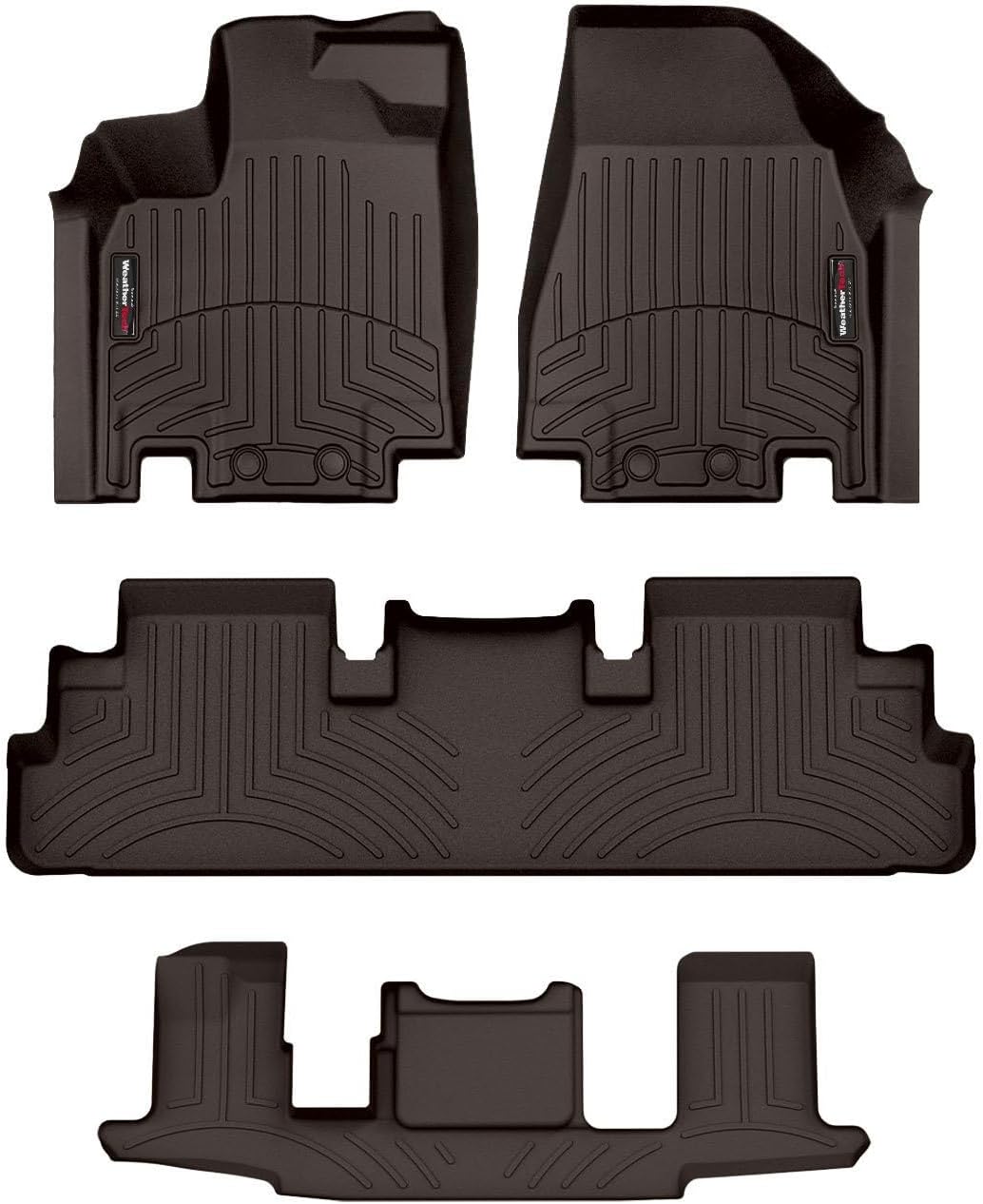 WeatherTech Custom Fit FloorLiners for Infiniti QX60, Pathfinder, Full Set (471698-1-2-3), Cocoa