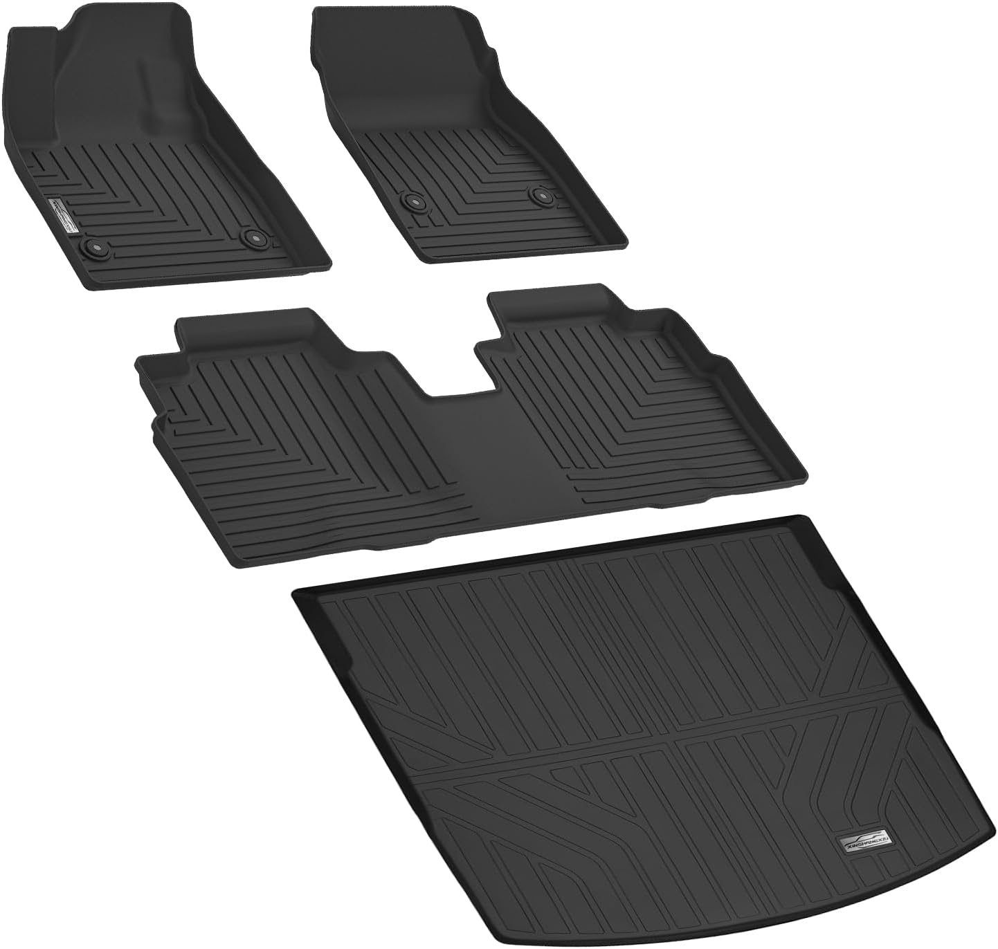 Floor Mats & Cargo Liner for 2025 2026 Cadillac Optiq,1st 2nd Row with Trunk Mat,TPE All Weather Protection Slush Floor Liner Black