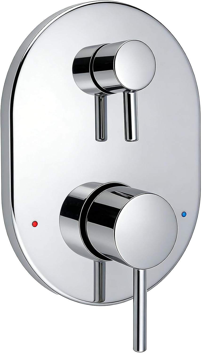 UT3290 Chrome Shower Valve Trim Kit for Moen Align M-CORE 3-Series 2-Handle Shower Faucet Trim, Shower Handle Trim Includes 1213 Cartridge for Moen U232 U362 M-CORE Mixing Valve, Valve Required
