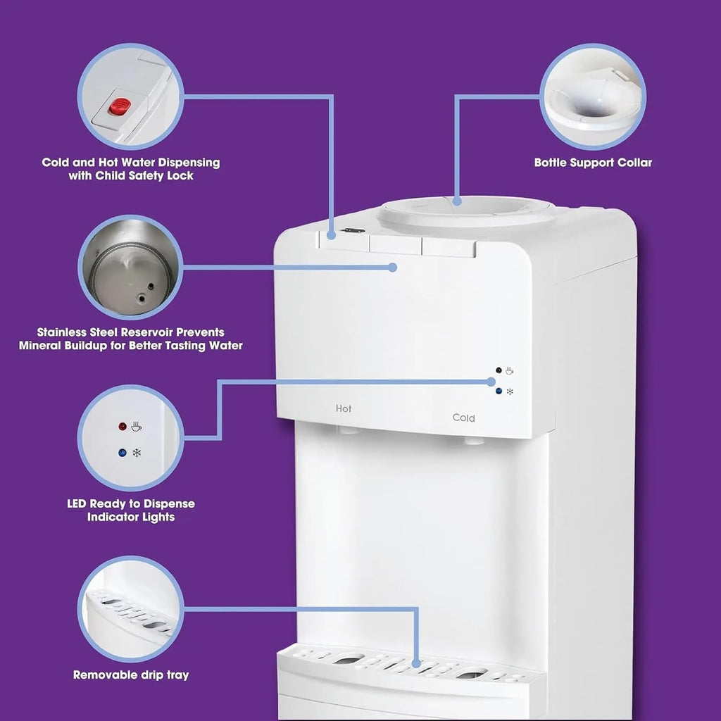 hot water dispensers Top Loading Hot Cold Temperature Water Dispenser White Water Cooler instant hot water dispenser