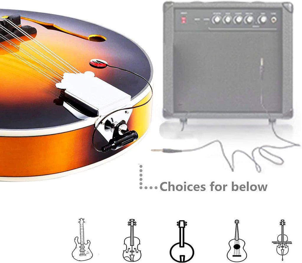 ADM Acoustic Mandolin Instrument Kit Music A Style for Kids Students Adults Wood Mandolins Beginner Set With Bag, Tuner, Pick-up, Strap, Strings, Picks and Hanger, Sunbrust