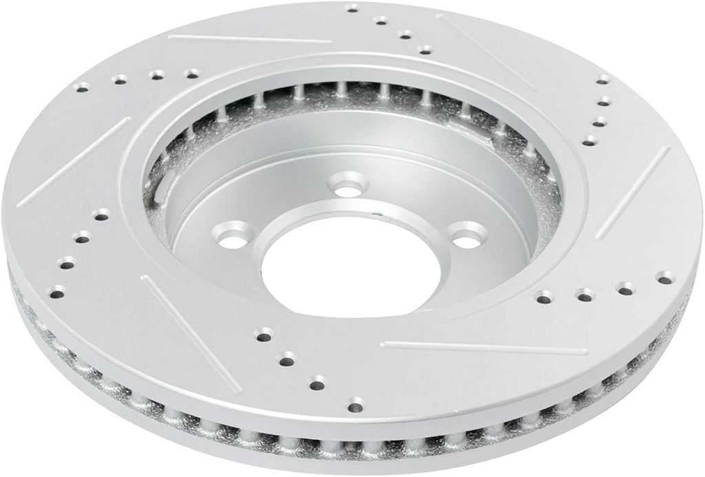 TRQ Performance Front Brake Pad and Rotor Set Ceramic Coated Drilled Slotted Vented Rotors Compatible with 2006-2010 Ford Explorer Mercury Mountaineer 2007-2010 Explorer Sport Trac