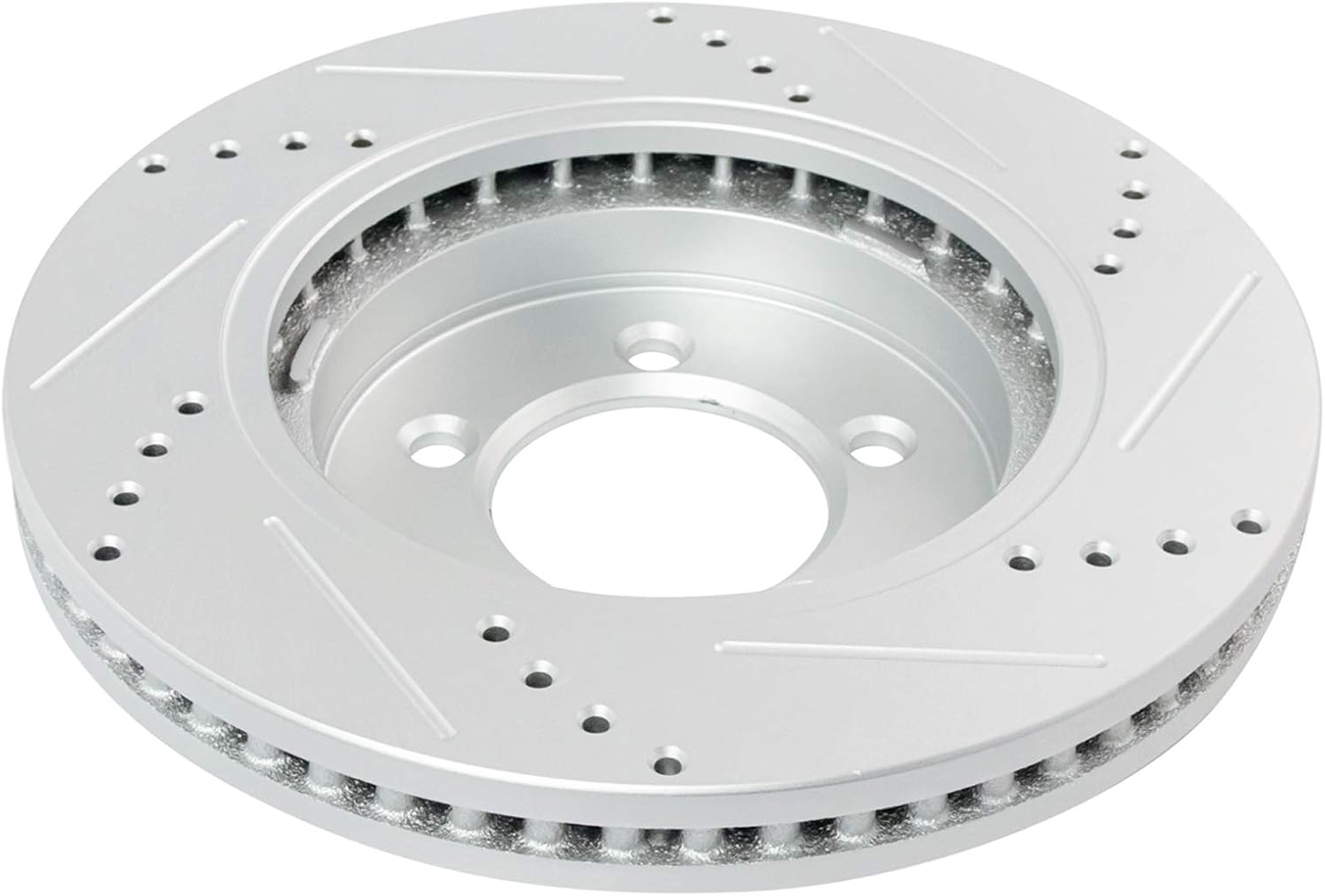 TRQ Performance Front Brake Pad and Rotor Set Ceramic Coated Drilled Slotted Vented Rotors Compatible with 2006-2010 Ford Explorer Mercury Mountaineer 2007-2010 Explorer Sport Trac