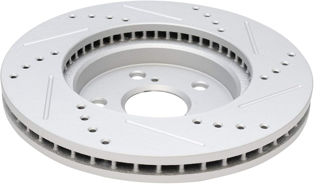 TRQ Performance Front Brake Pad and Rotor Set Ceramic Drilled Slotted Coated Vented Rotors Compatible with 02-03 Lexus ES300 04-10 Toyota Sienna 05-07 Avalon 05-06 Camry 04-08 Solara
