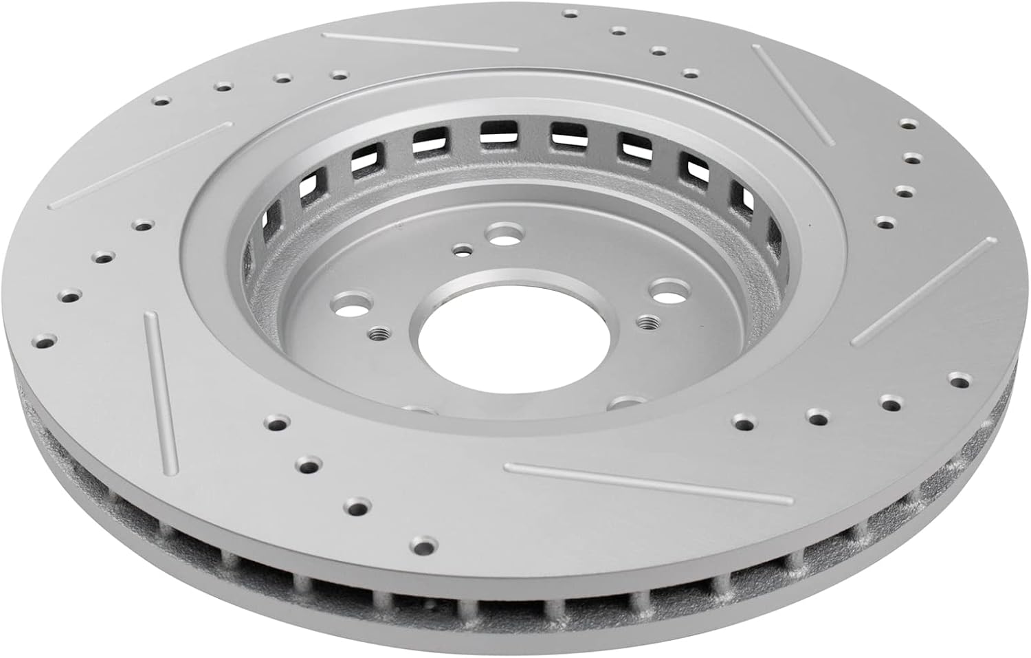 TRQ Performance Front Brake Pad and Rotor Set Ceramic G Coated Slotted Drilled Rotors Compatible with 2015-2020 Acura TLX