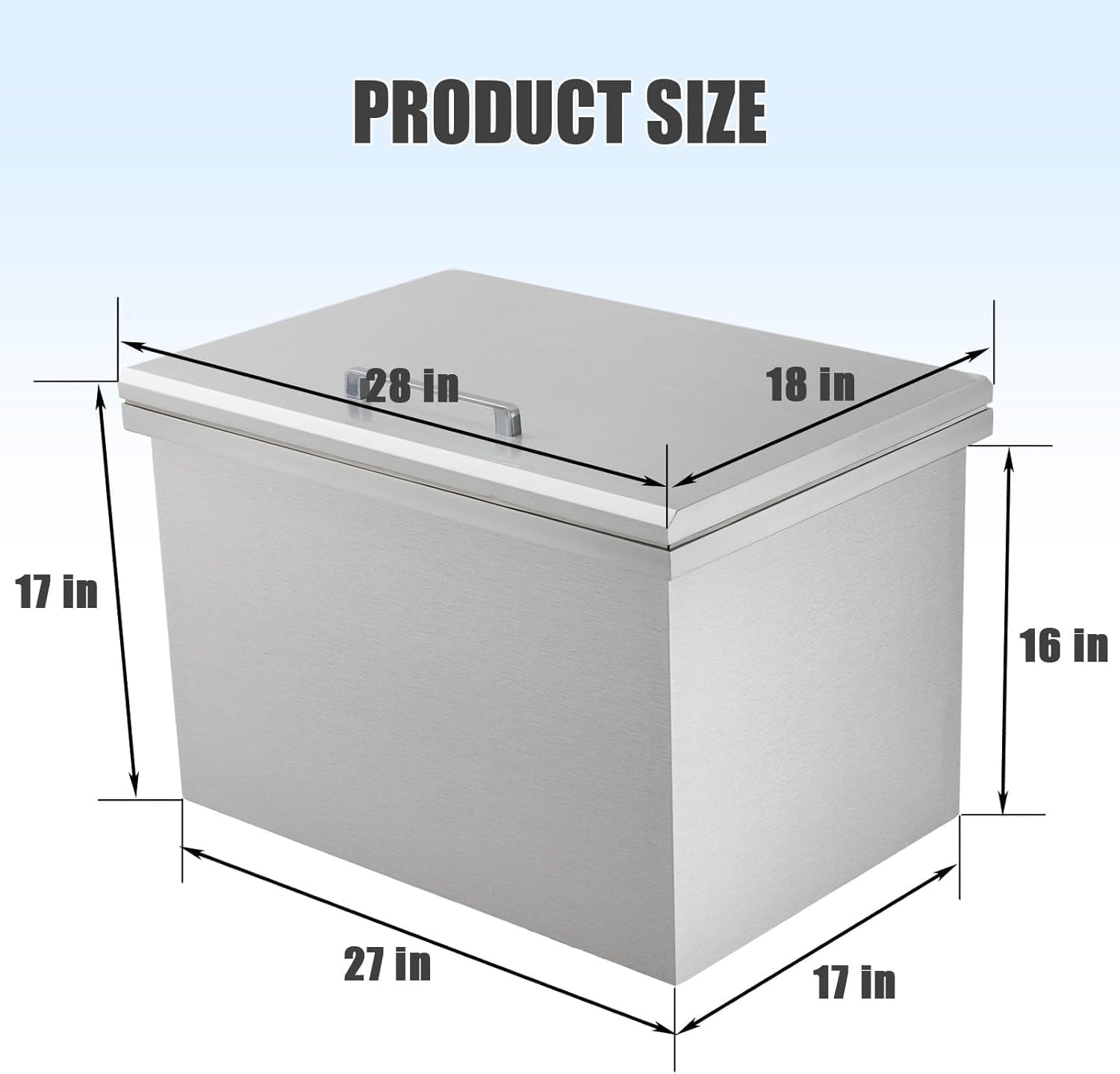 Commercial Stainless Steel Drop-in Ice Bin Chest – Insulated Bar Ice Well for Beverage Service
