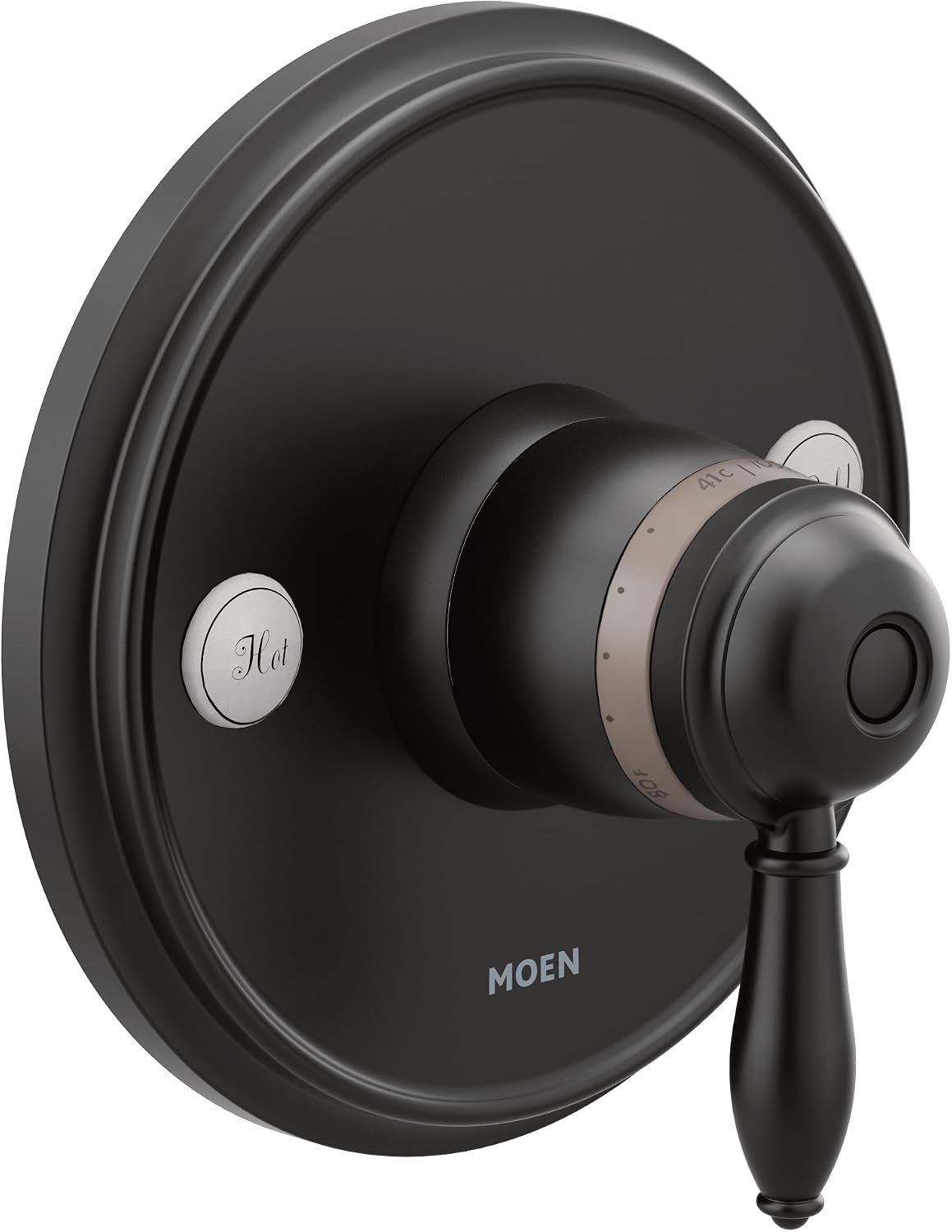 Moen Weymouth Matte Black ExactTemp Thermostatic Valve Shower Trim Kit, Valve Required, TS32110BL