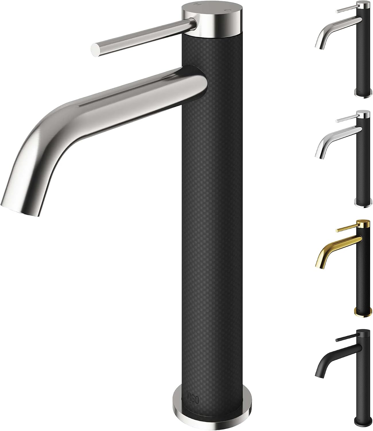 VIGO Lexington Single-Handle Single-Hole Mount Vessel Bathroom Sink Faucet, 10-Inch, Brushed Nickel, Modern Design, Solid Brass, 1.2 GPM WaterSense & Ceramic Disc Valve, Corrosion-Resistant