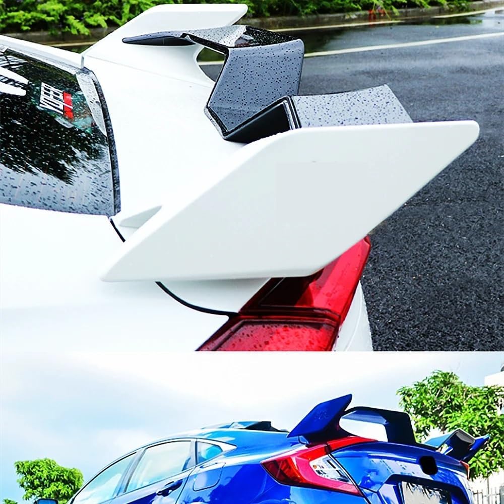 Compatible for Honda Civic 10th Gen 4 Door 2016-2020 Rear Trunk Lid Boot Spoiler Wings Sport Seagull Style Car Exterior Accessories(Silvery Black)