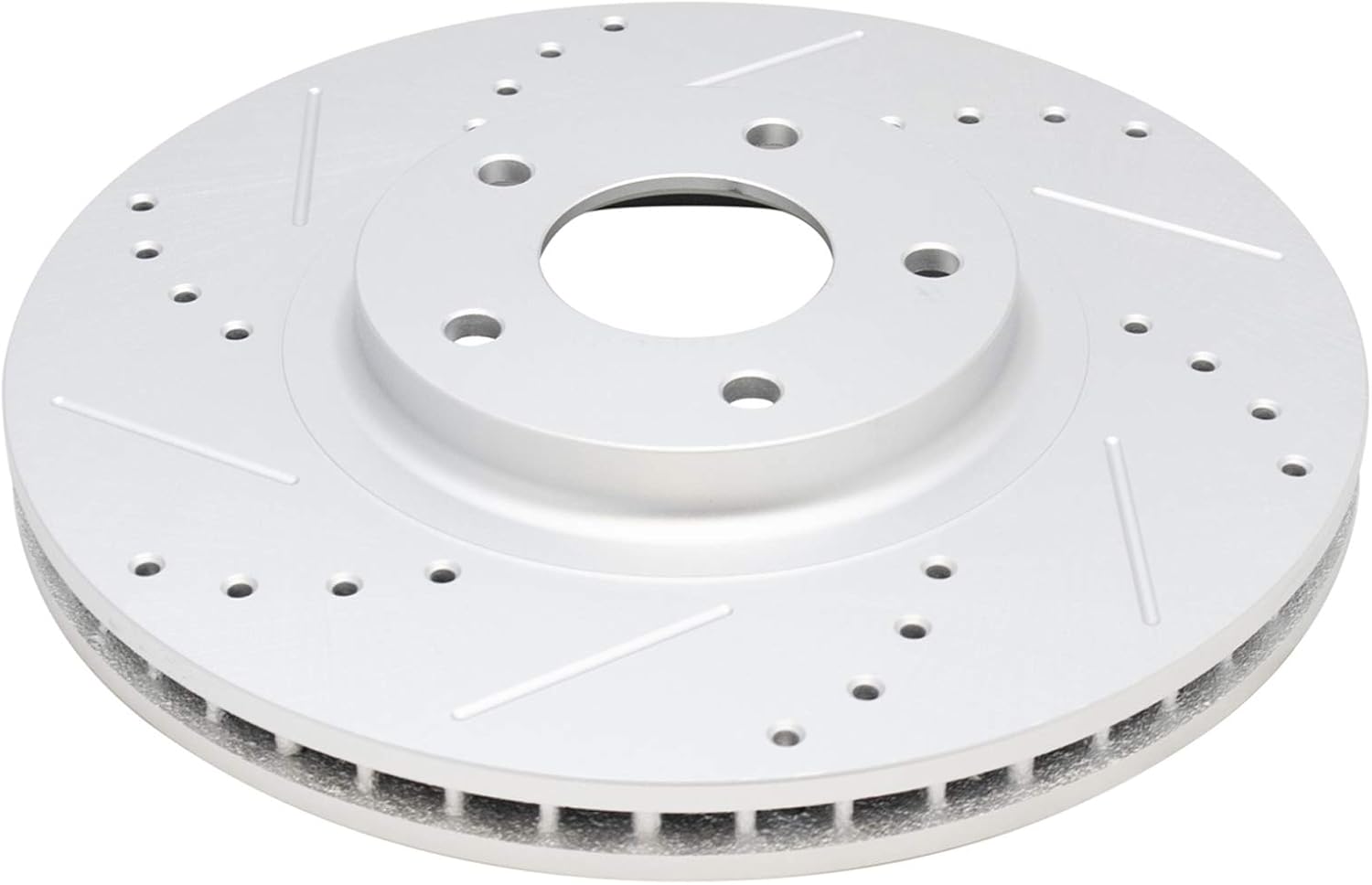 TRQ Performance Front Brake Pad and Rotor Set Ceramic Drilled Slotted G Coated Vented Rotors Compatible with 2003-2007 Nissan Murano