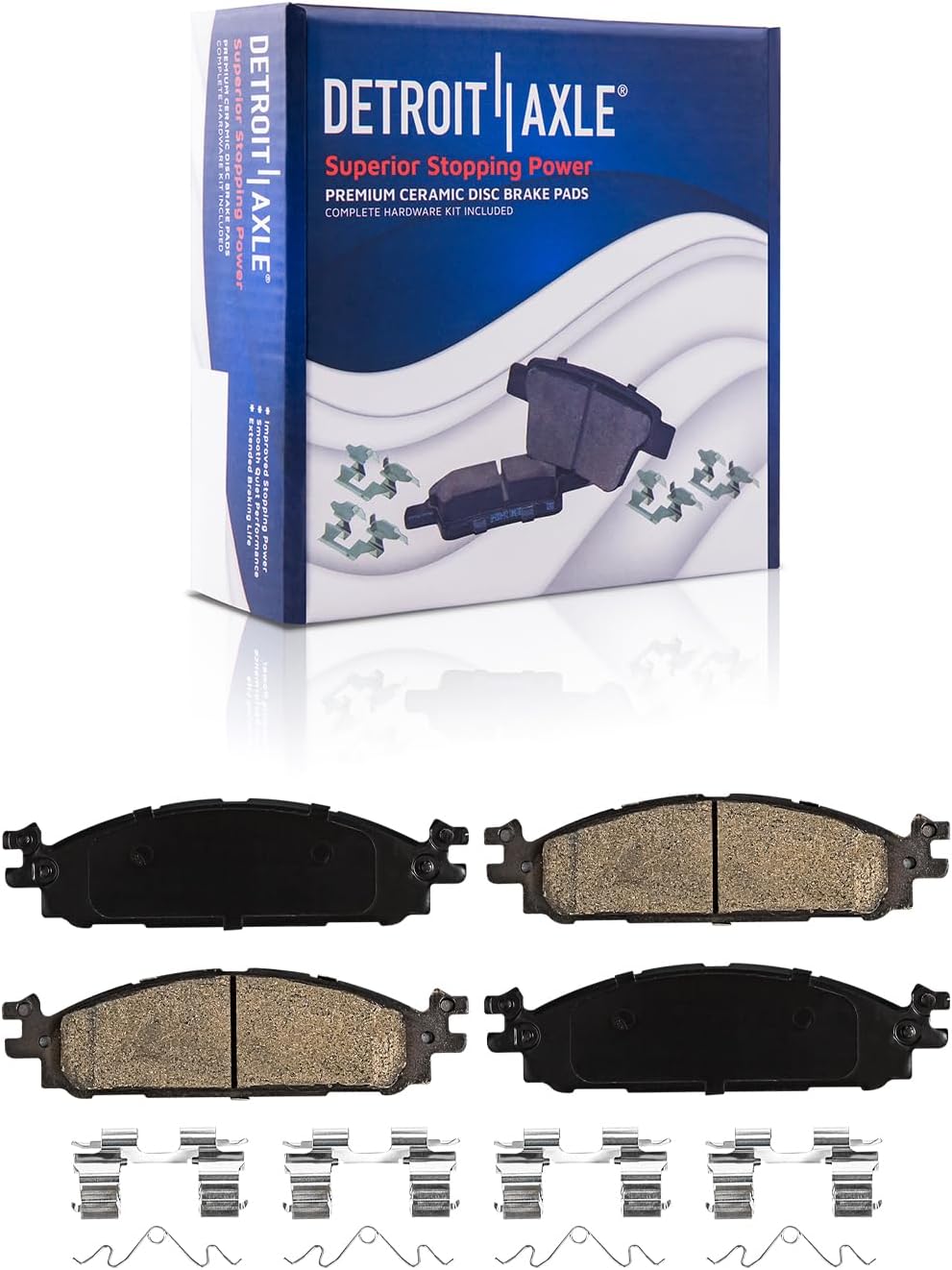 Detroit Axle - 8pc Brake Kit for Ford 2011-19 Taurus Explorer 2012-19 Flex Lincoln 2011-12 MKS, Disc Brake Rotors Ceramic Brakes Pads Replacement: 12.80'' inch Front and 12.99'' inch Rear Rotors