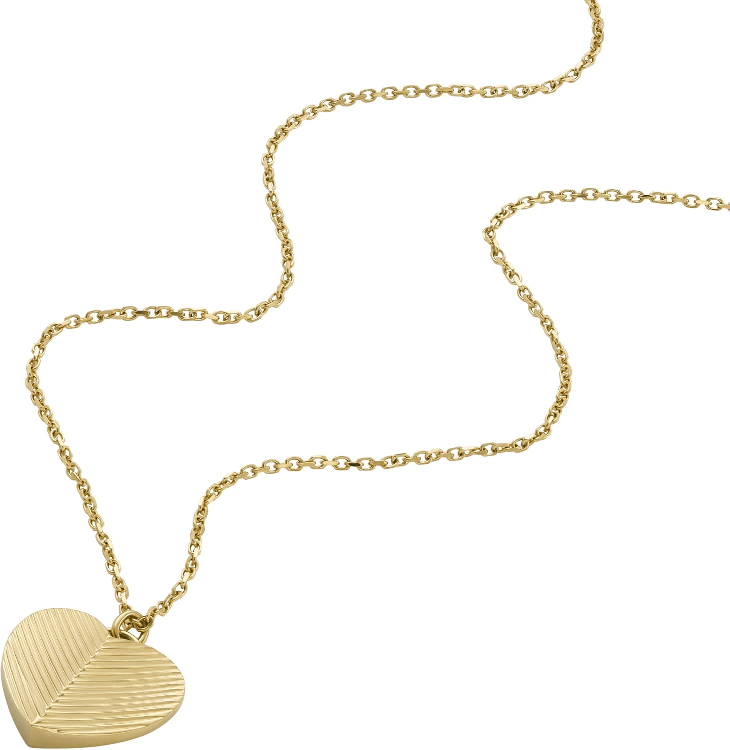 Fossil Women's Gold-Tone Stainless Steel Pendant Chain Necklace for Women