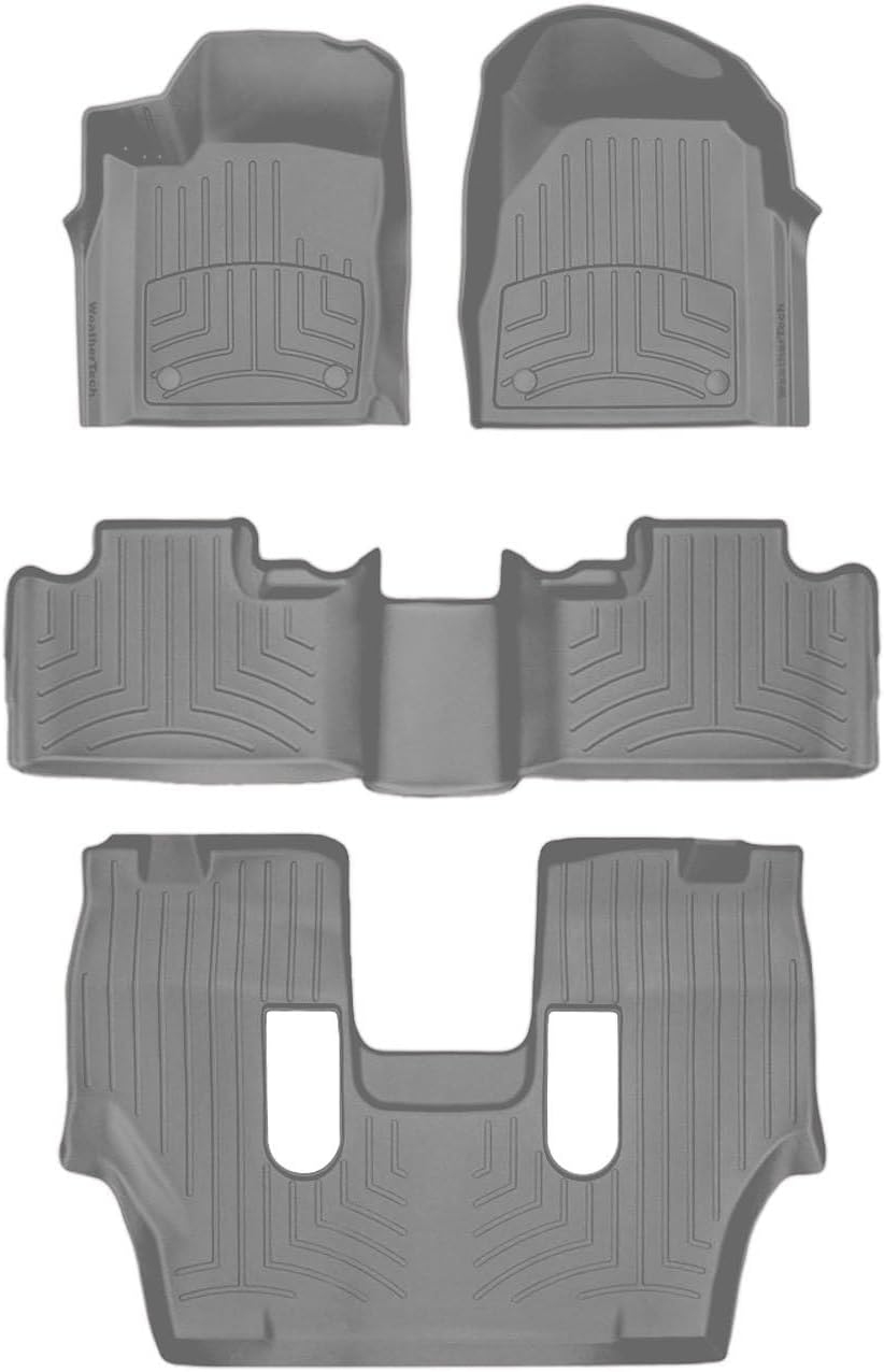 WeatherTech FloorLiner HP Custom Fit Floor Mats for Dodge Durango Full Set (469301IM-46324-4-5IM), Grey