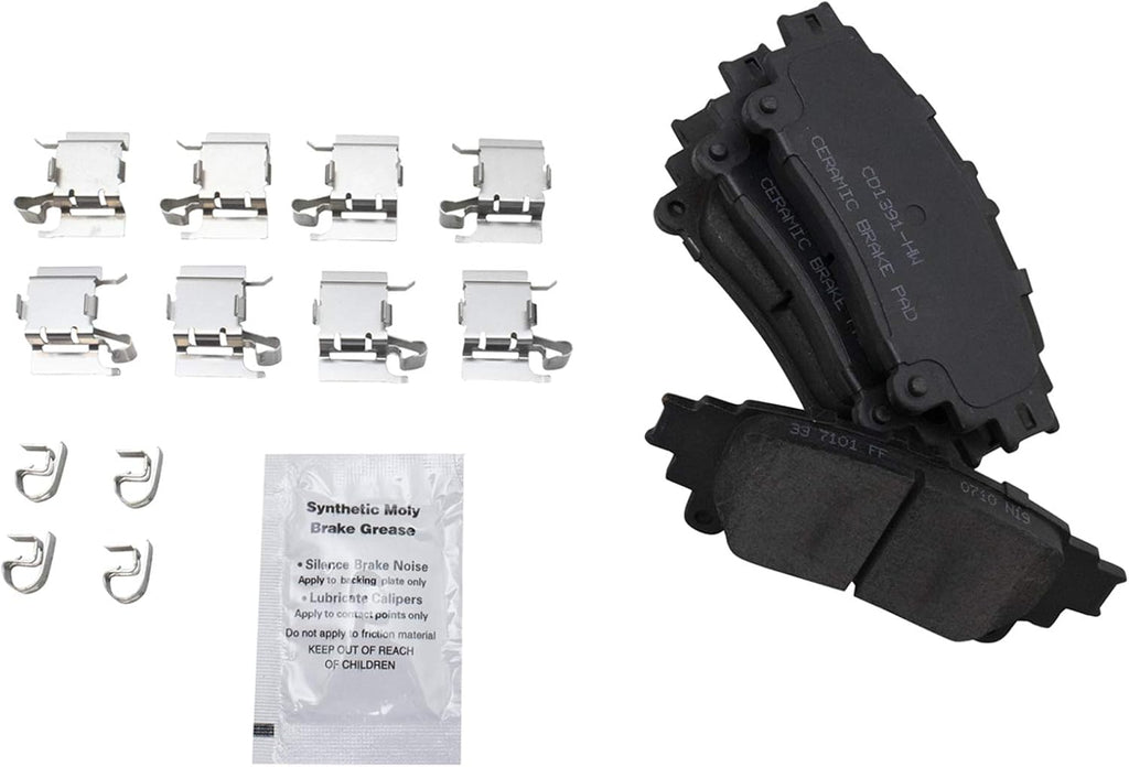 TRQ Front and Rear Brake Pad & Rotor Kit, with Chemical Kit Ceramic Premium G-Coated Compatible with 2010-2015 Lexus RX350 RX450h 2014-2019 Toyota Highlander 2011-2020 Sienna