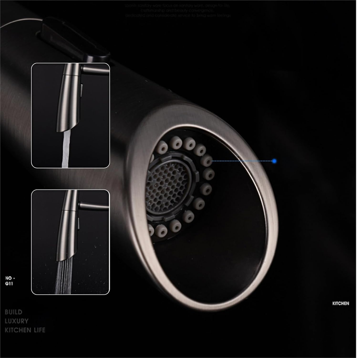 Silicone Magnetic Suction Kitchen Faucet-Single Handle Control Cold and Hot Water Basin Faucet with Single Hole(Brushed Nickel)